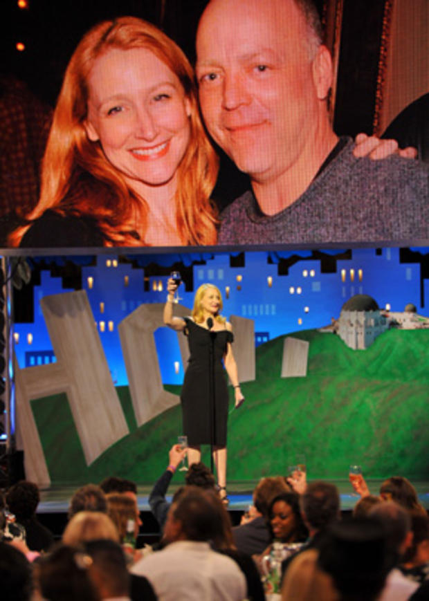 Patricia Clarkson speaks onstage at the Independent Spirit Awards 