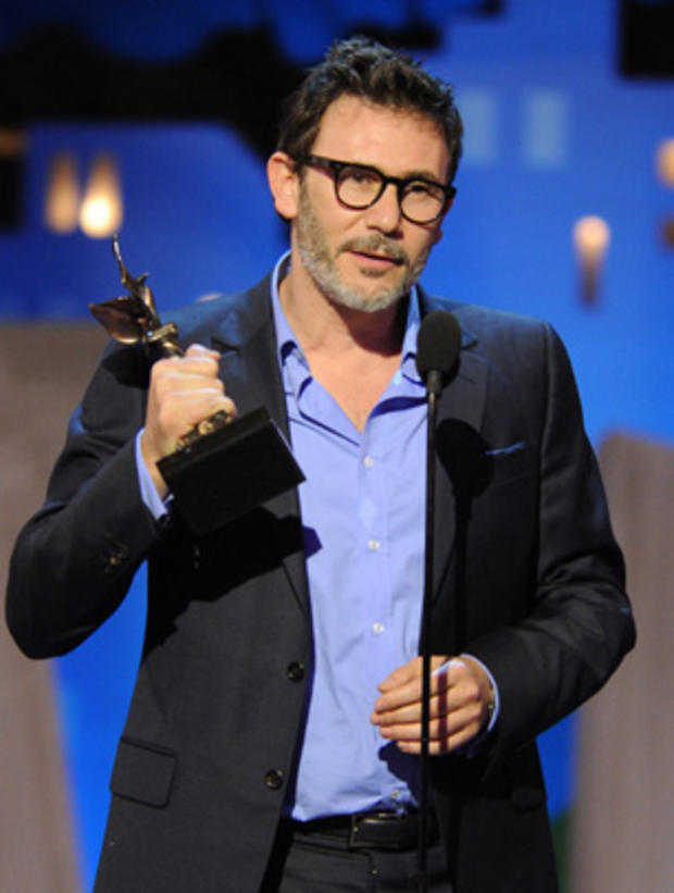 Michel Hazanavicius accept the best director award for "The Artist ," at the Independent Spirit Awards 