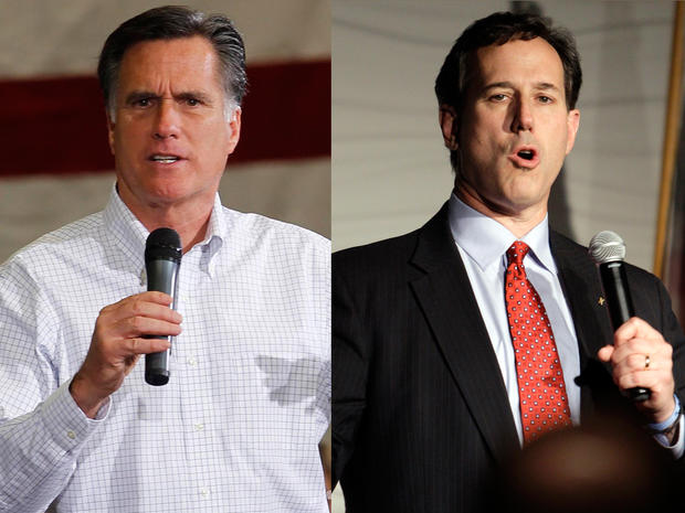 Mitt Romney and Rick Santorum 