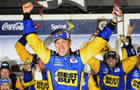 Matt Kenseth celebrates after winning the NASCAR Daytona 500  
