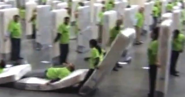 Human mattress dominoes record set in New Orleans CBS News