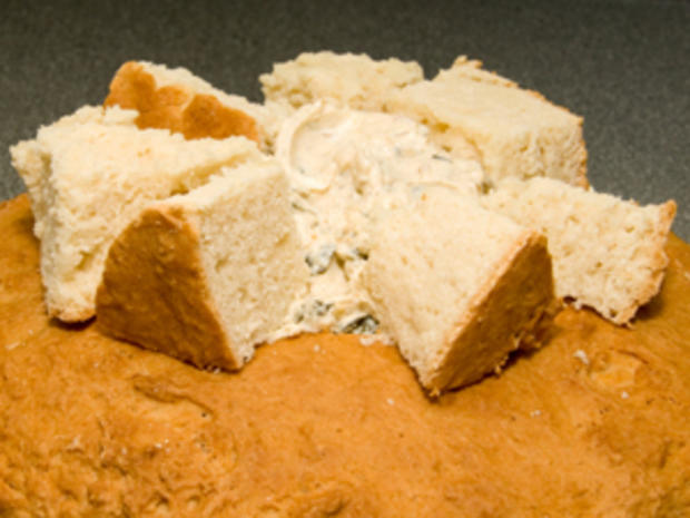 Beer bread  flat loaf with aritchoke dip 