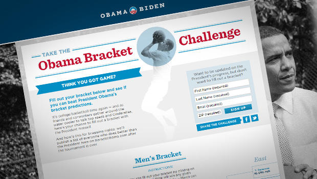 President Obama NCAA Basketball Bracket Selection 