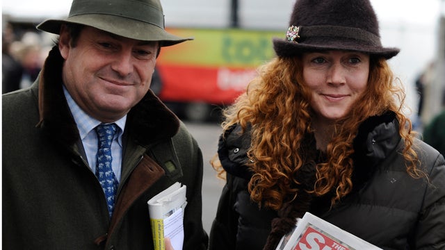 Brooks and husband at Newbury racecourse 
