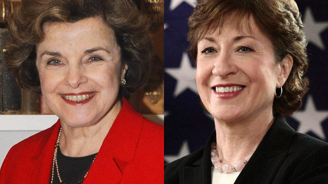 Sen. Dianne Feinstein (D, Calif.) and Sen. Susan Collins (R, Maine) 