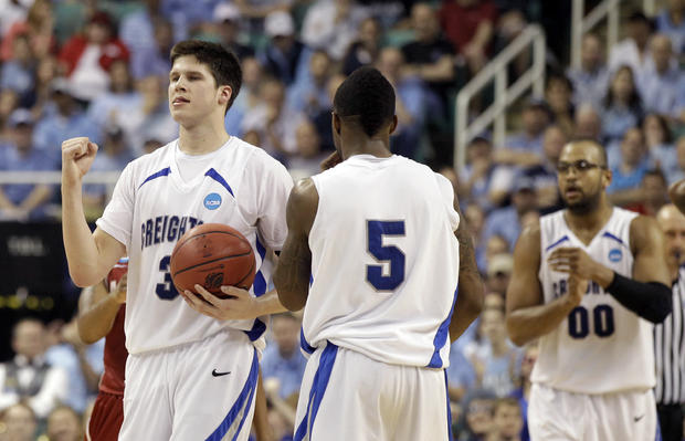 Doug McDermott reacts after being fouled  