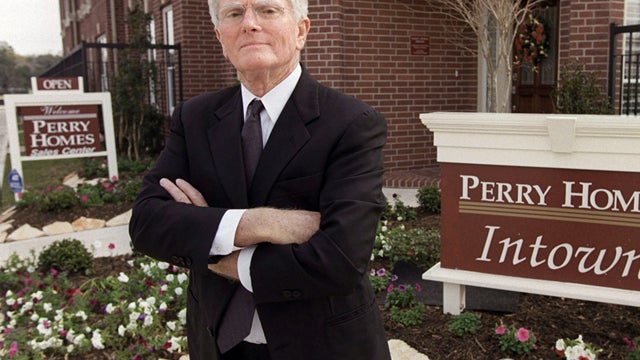 This is a Dec. 10, 2002 file photo of Houston homebuilder Bob Perry, posing at the sales center at one of his Houston developments. Perry is the nation's most generous individual political donor. He has been a leading advocate of laws to limit court award 
