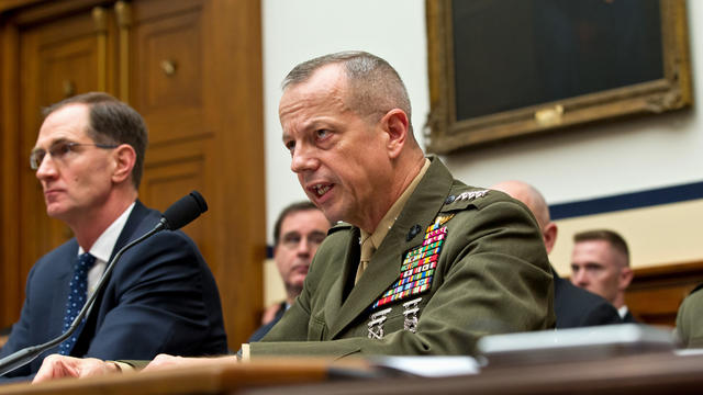 Marine Gen. John Allen, the top U.S. commander in Afghanistan, testifies on March 20, 2012, before the House Armed Services Committee hearing on Afghanistan. 