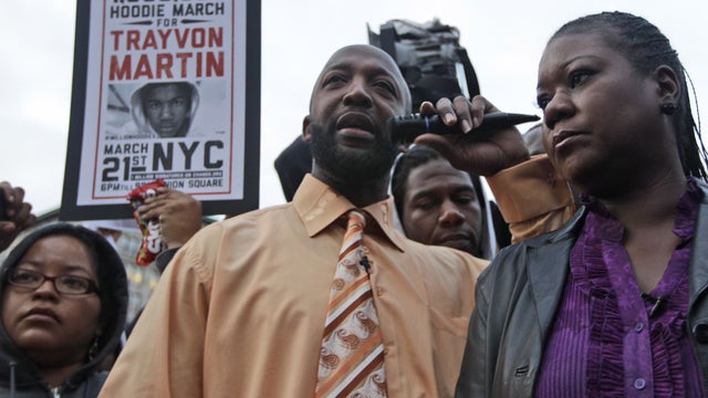 Trayvon Martin's parents take part in the Million Hoodie March 