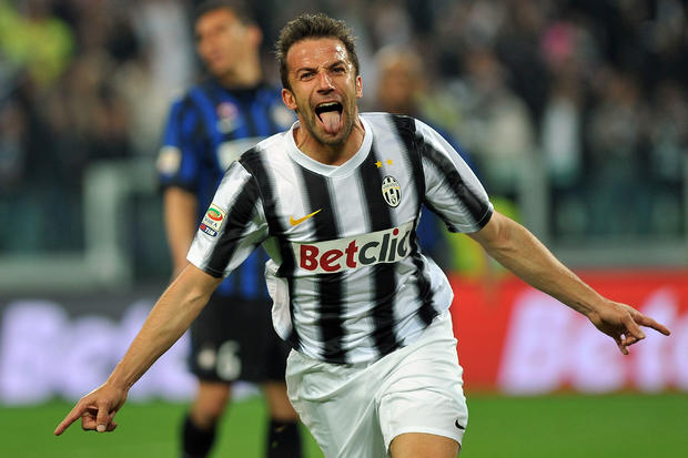 Juventus' Alessandro Del Piero celebrates after he scored 