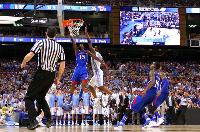 Elijah Johnson drives for a shot 