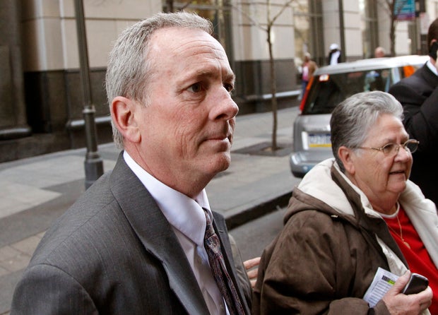 Rev. James J. Brennan departs the Criminal Justice Center on March 27, 2012 in Philadelphia. 