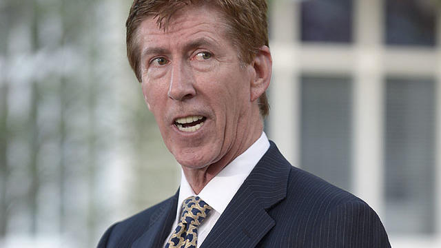 Mark O'Mara, attorney for George Zimmerman, addresses reporters outside his offices in Orlando, Fla., April 11, 2012.  
