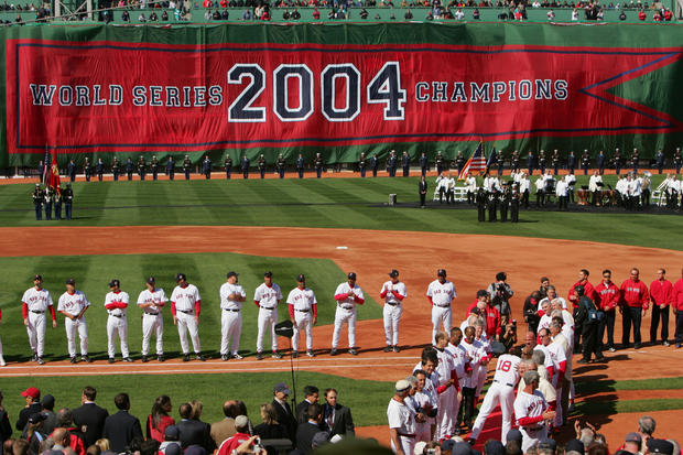 The Boston Red Sox celebrate their 2004 World Series Championship  