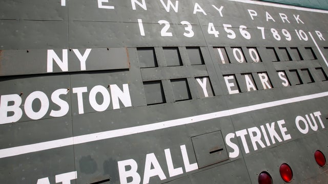 Green Monster scoreboard at Fenway Park 