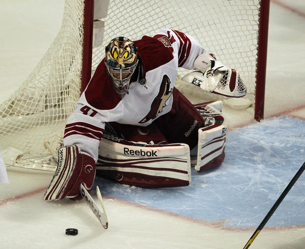 Mike Smith makes a save  