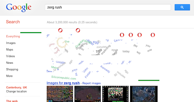 Google "Zerg rush" for a surprise CBS News