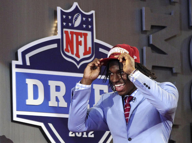 Robert Griffin III walks on stage after he was selected  