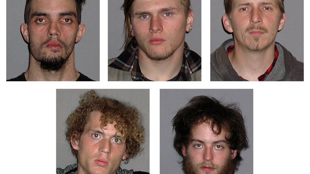 Photos provided by the FBI show, from top left, Douglas Wright, Brandon Baxter and Anthony Hayne and, from bottom left, Joshua Stafford and Connor Stevens, all of whom were arrested April 30, 2012, and accused of plotting to blow up a bridge near Clevelan 