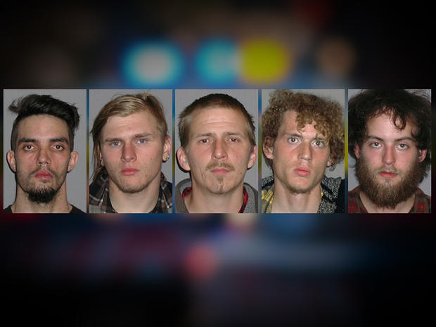 Photos provided by the FBI show, from left to right, Douglas Wright, Brandon Baxter, Anthony Hayne, Joshua Stafford and Connor Stevens, all of whom were arrested April 30, 2012, and accused of plotting to blow up a bridge near Cleveland. 