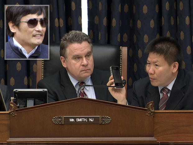 Chinese dissident Chen Guangcheng phoned a congressional hearing 