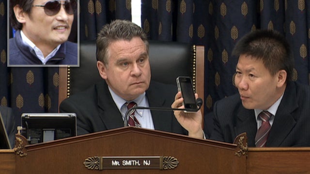 Chinese dissident Chen Guangcheng phoned a congressional hearing 