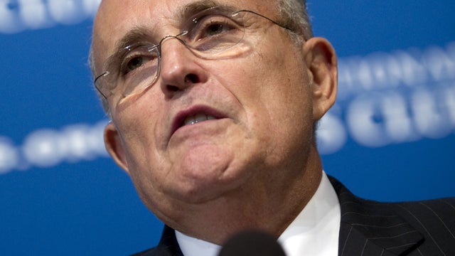 Former New York City Mayor Rudy Giuliani speaks at the National Press Club in Washington Sept. 6, 2011. 