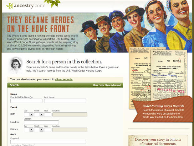 ancestry.com, cadet nurses 