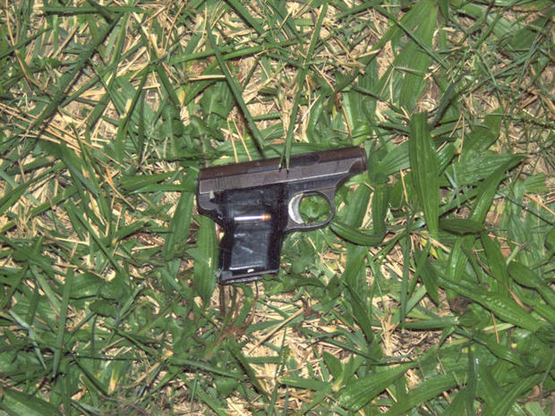 The black gun used by Mario Coleman in the home invasion 