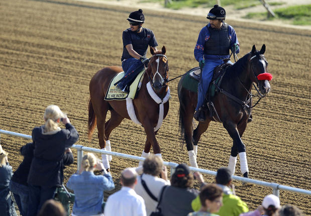 Kentucky Derby winner and Preakness entrant I'll Have Another exercises 