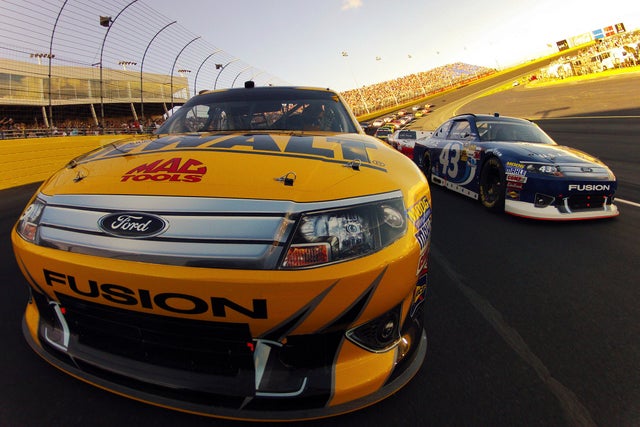 Aric Almirola and Marcos Ambrose  lead the field  