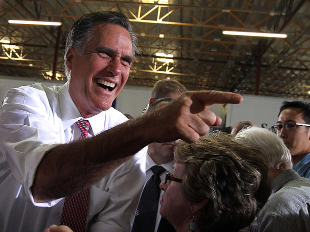 Mitt Romney greets supporters in Las Vegas 