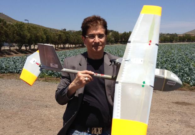Charles Feldman flies a drone in Simi Valley 