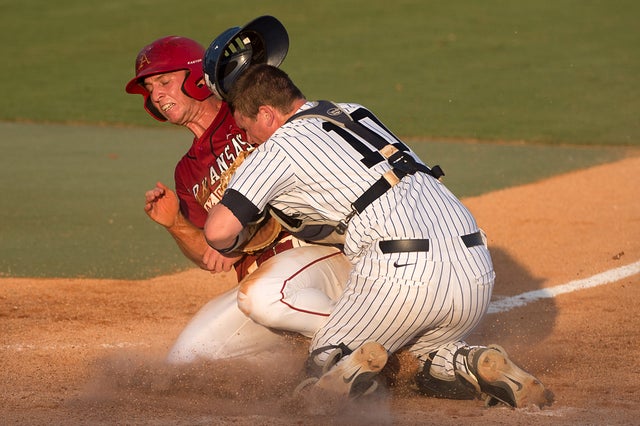 Tim Carver is out at home in a collision 