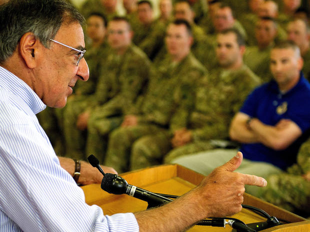 Secretary of Defense Leon Panetta addresses troops in Kabul 