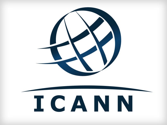 ICANN logo, Internet Corporation for Assigned Names and Numbers, graphic element on white