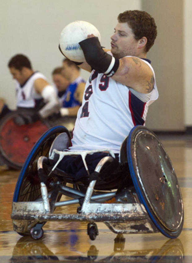 Nick Springer of the U.S. carries the ball during a game 