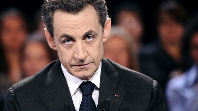 Then-French President Nicolas Sarkozy is seen during a television broadcast March 6, 2012, during his failed bid for re-election. 