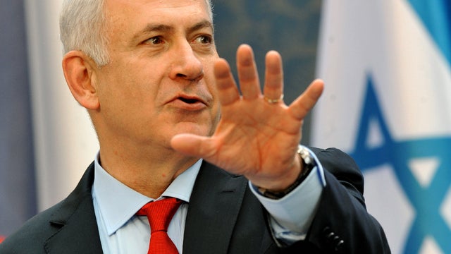 Israeli Prime Minister Benjamin Netanyahu gestures during a press conference May 17, 2012, in Prague. 