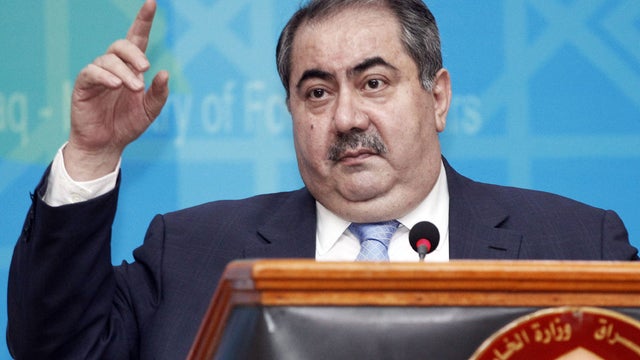 Iraqi Foreign Affairs Minister Hoshyar Zebari speaks at a press conference in Baghdad, Iraq, Thursday, July 5, 2012. Zebari says the government has "solid information and intelligence" about al Qaeda militants infiltrating Syria from Iraq to carry out att 