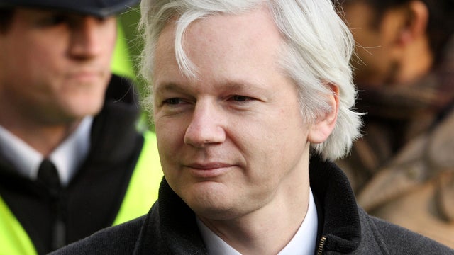 Julian Assange, the founder of the WikiLeaks whistleblowing website, arrives at Great Britain's Supreme Court Feb. 1, 2012, in London. 