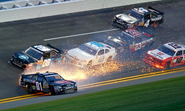 Mike Wallace spins coming out of Turn 2 