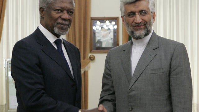 Kofi Annan meets secretary of Iran's Supreme National Security Council, Saeed Jalili 