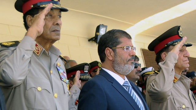 Mohammed Morsi, Field Marshal Hussein Tantawi, Chief of Staff Sami Anan 