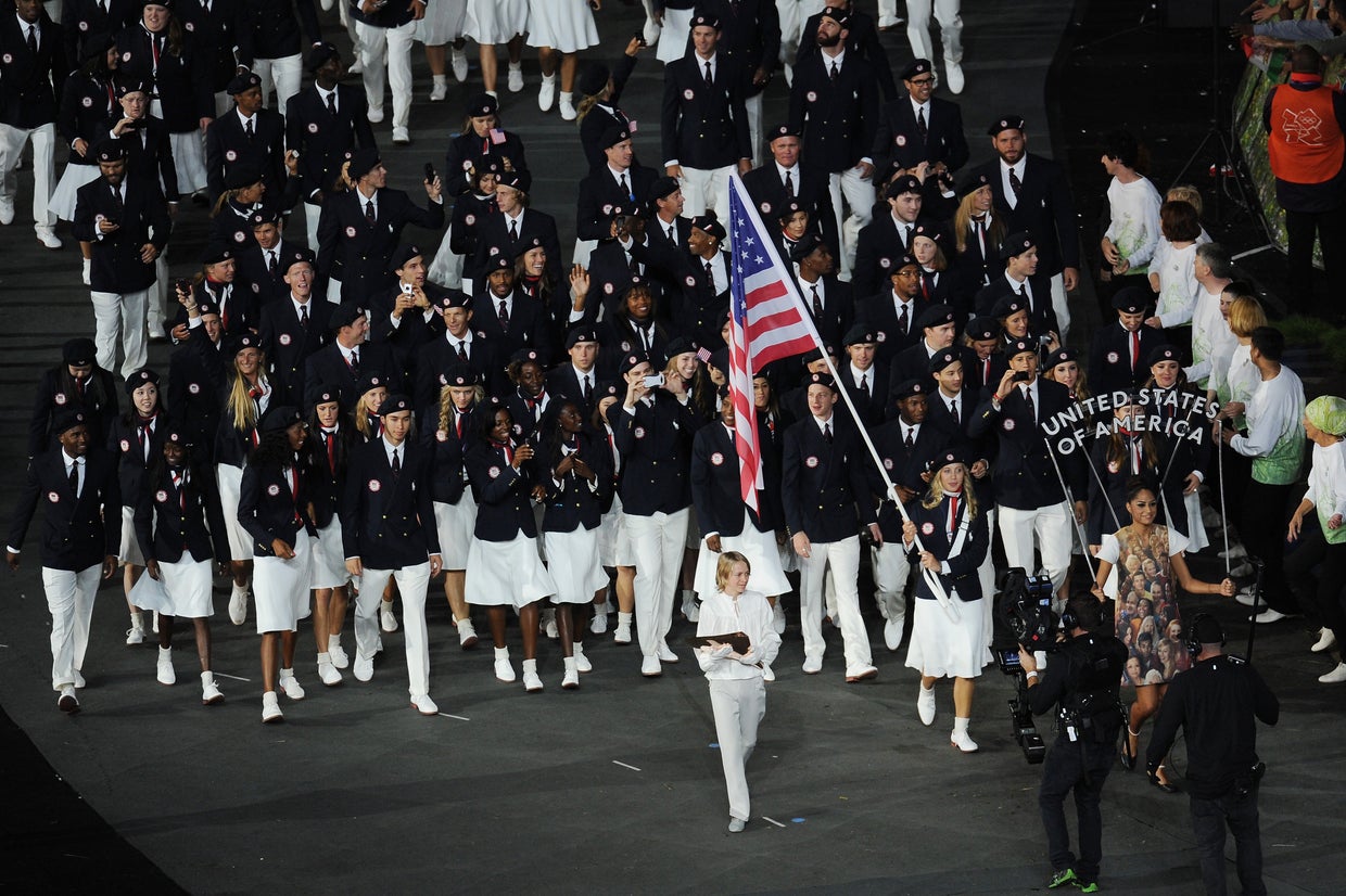 Athletes march at Olympic Opening Ceremony