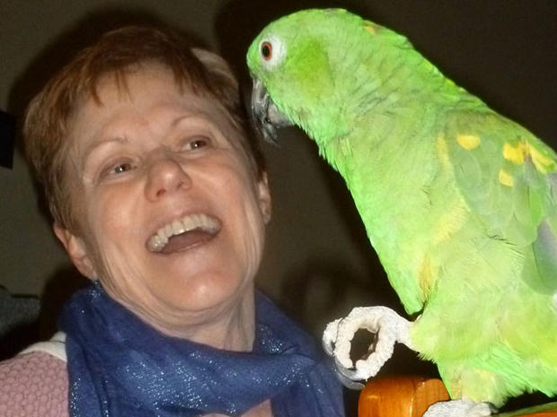 Candace Stuart and parrot Kelley 