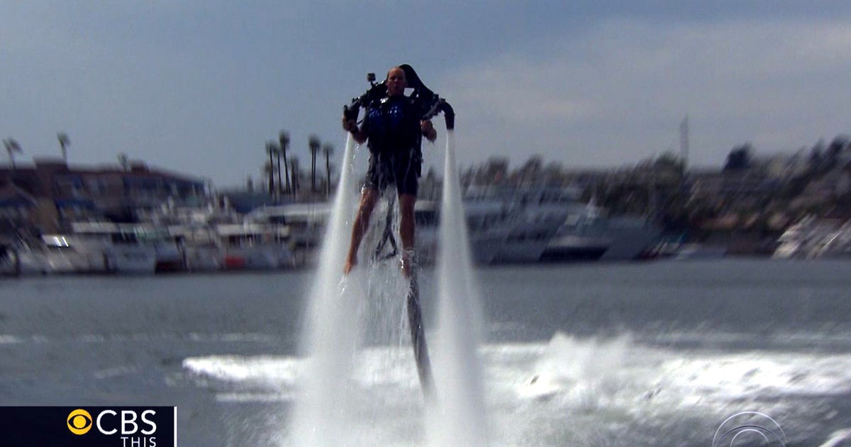 Watch: Jet pack extreme water sport takes off - CBS News