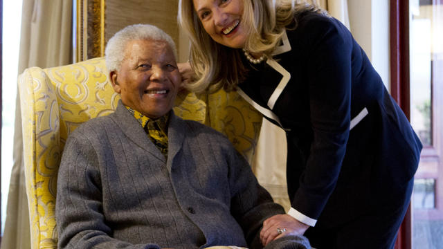 Secretary of State Hillary Rodham Clinton meets with former South Africa President Nelson Mandela, 94, at his home in Qunu, South Africa, Aug. 6, 2012. 