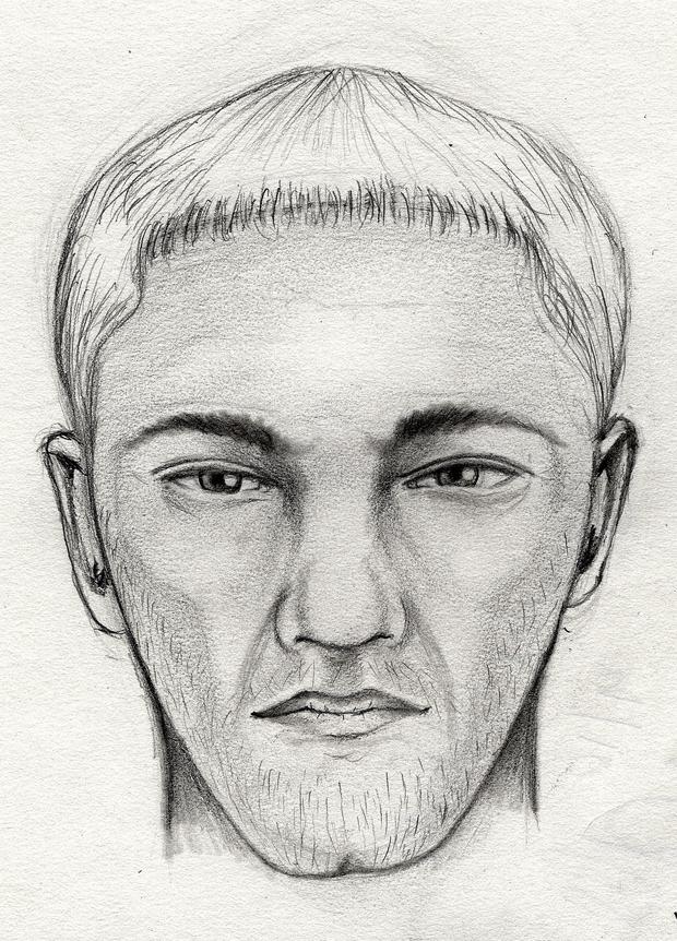 This sketch shows the suspect wanted in connection with the reported sexual assault of Jenn Gibbons 