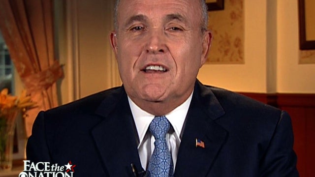 Former New York City Mayor Rudy Giuliani is seen on CBS' "Face the Nation" Aug. 19, 2012. 